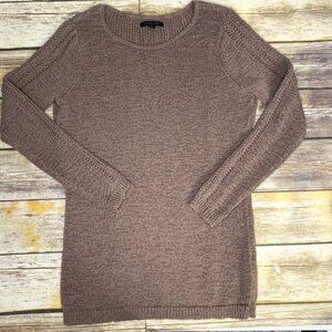 Rachel Zoe Womens Taupe "Karla" Open Knit Round Neck Sweater size M